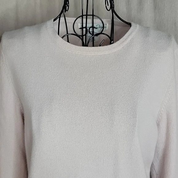 SAMANTHA TAYLOR Light Pink Cashmere Sweater Medium - Picture 2 of 5